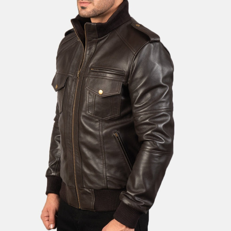 men's leather bomber jacket