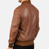 Men's Leather Bomber Jacket