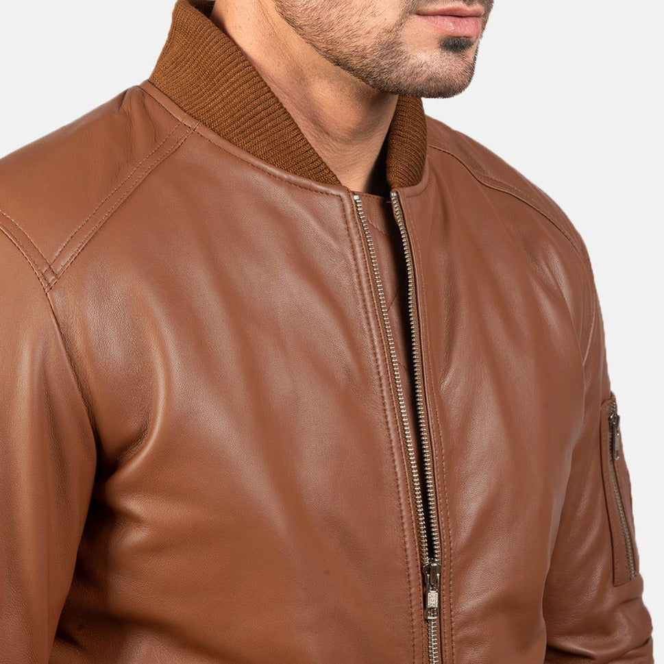 bomber leather jacket