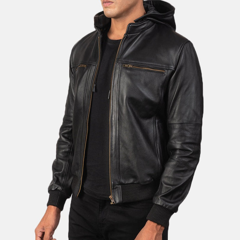 Bomber leather jacket