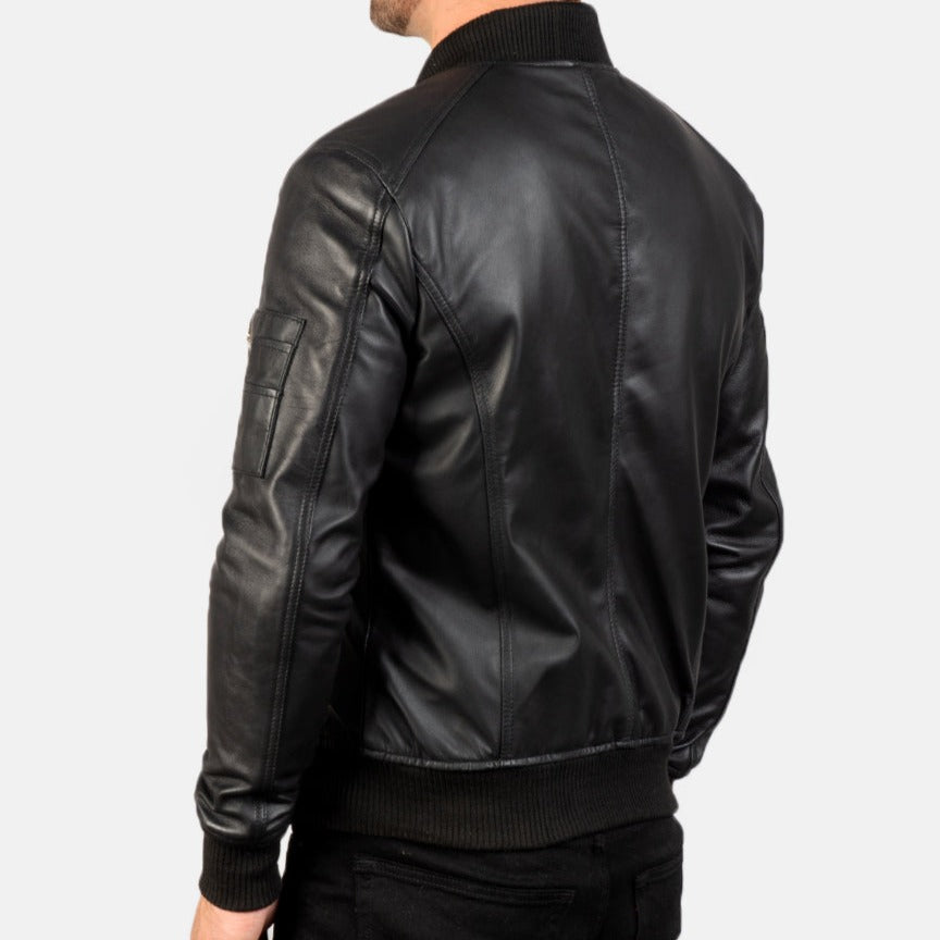 Genuine Leather Bomber Jacket