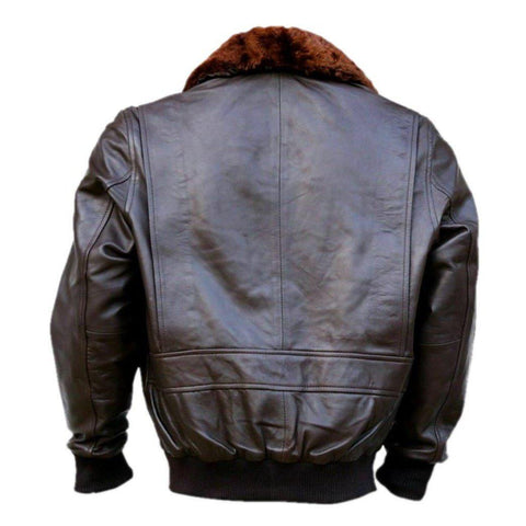 WWII Navy G1 Flight Bomber Genuine Leather jacket With Warm Quilted Lining - Bomber Jacket - Leather Jacket
