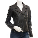 Black Stylish Leather Jacket for Women - Leather Jacket