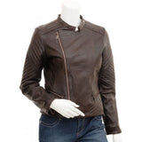 Stylish Leather Jacket for Women with Side Zip - Women's leather jacket