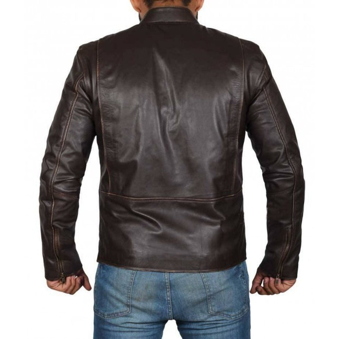 Brown Distressed Leather Jacket Men - Leather Jacket
