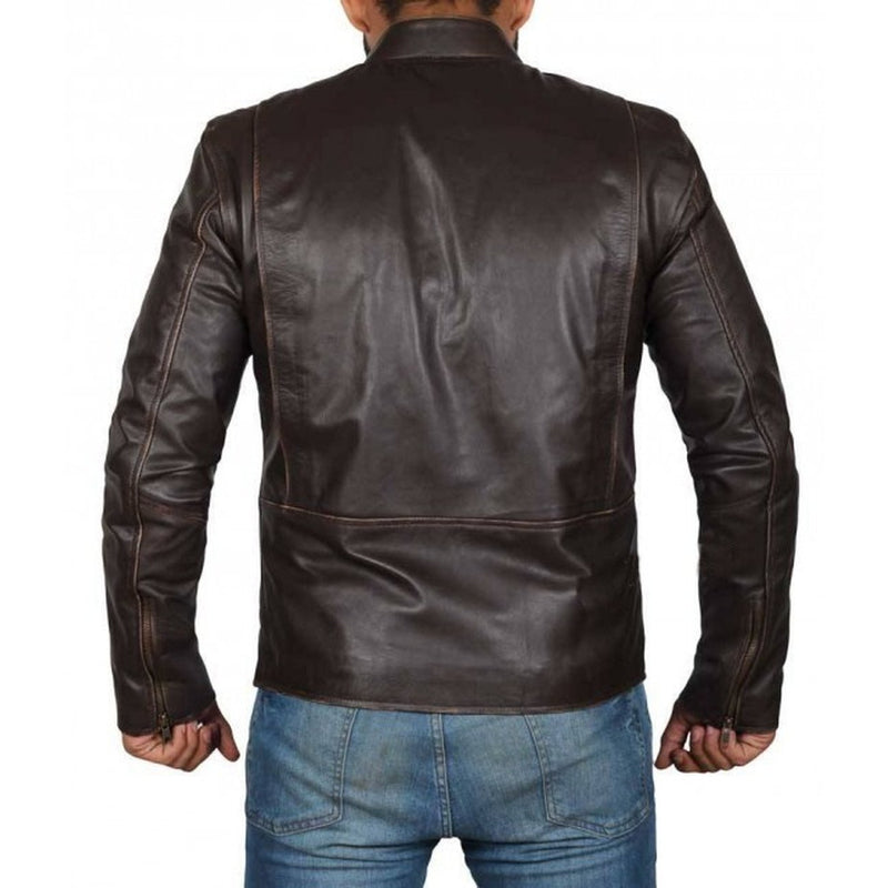 Brown Distressed Leather Jacket Men - Leather Jacket