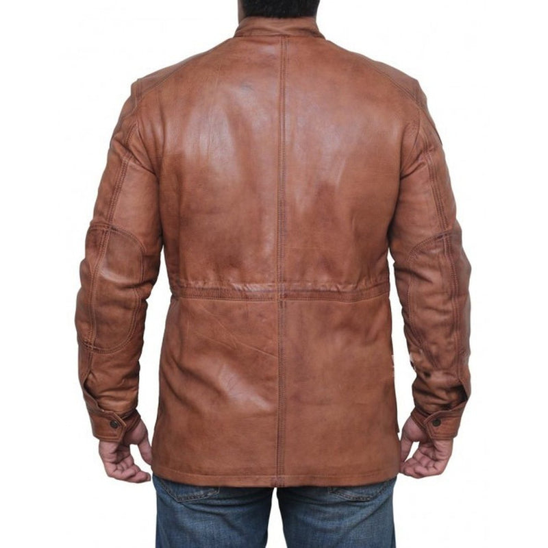 Chocolate Brown Panther Four Pocket Leather Jacket - Leather Jacket