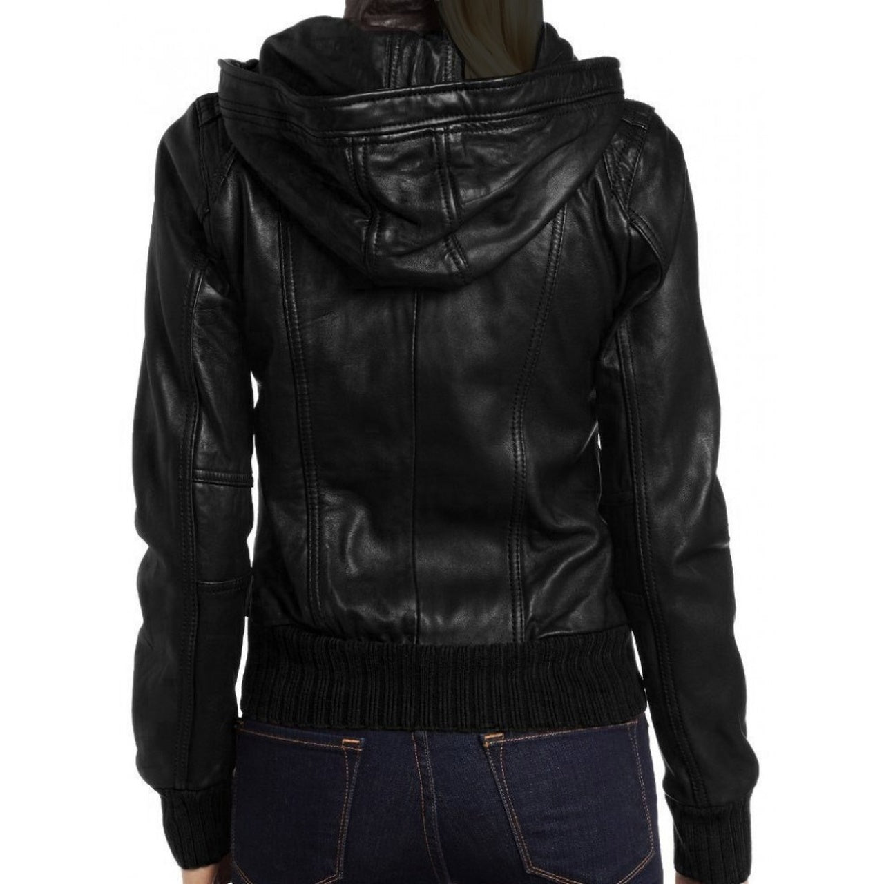Leather Jacket with hood