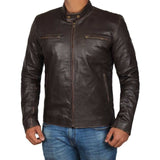 Brown Distressed Leather Jacket Men - Leather Jacket