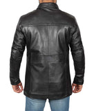 Mens Premium Black Leather Coat - 34 Length