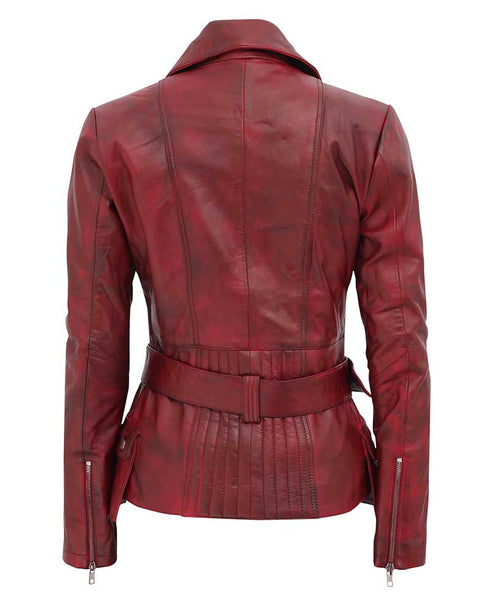 Red Zipper Jacket Womens Biker Jacket Womens Jacket Musheditions