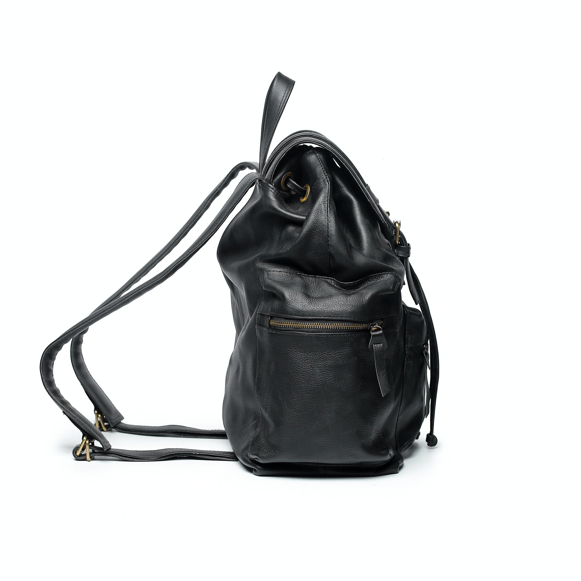 black leather dressy backpack Vintage Black Leather Backpack