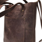 Dark Brown Leather Tote Bag