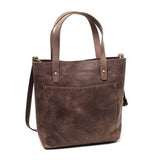 Dark Brown Leather Tote Bag