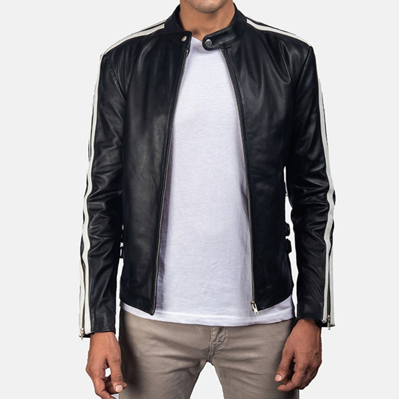 Genuine leather biker jacket