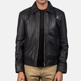 BIKER-1441 MUSH Black Leather Jacket