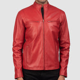 Red Leather Biker Jacket