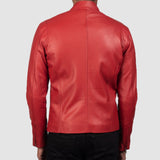 Red Leather Biker Jacket