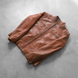 Brown Leather Biker Jacket