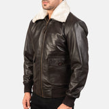 G-1 Brown Leather Bomber Jacket