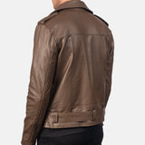 Distressed leather jacket