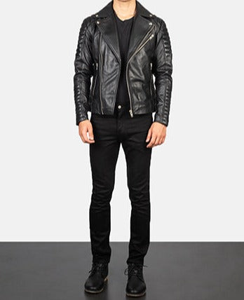 Black leather jacket
