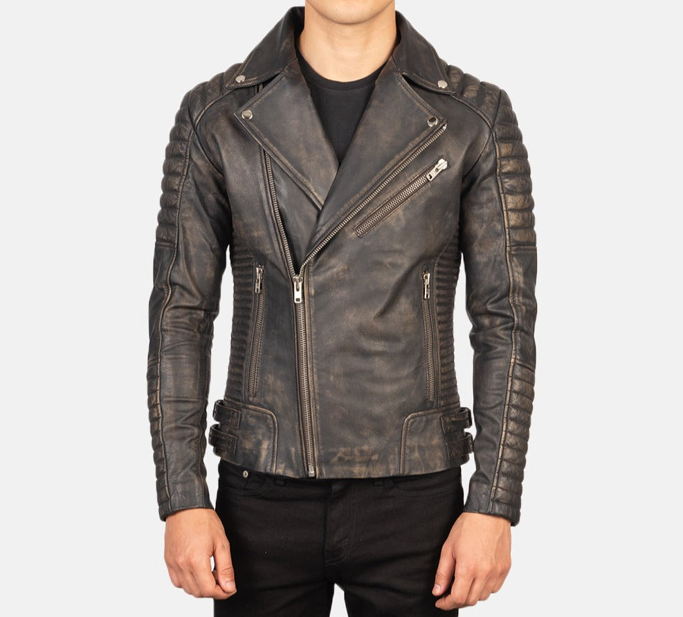 Distressed Leather Jacket for men
