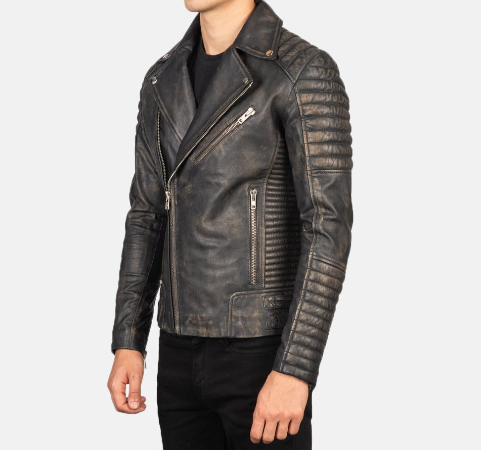 Distressed Leather Jacket