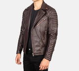Quilted Leather Biker Jacket