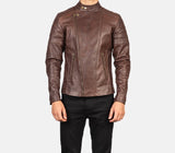 Brown Leather Biker Jacket