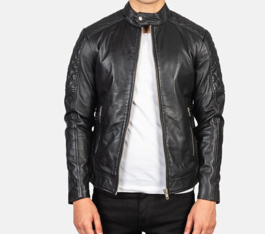 Mens real Leather Biker Jacket
