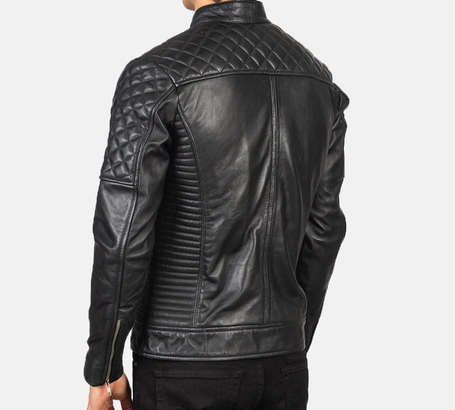 Quilted Fitted Premium Motorcycle Leather Jacket