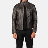 BIKER-1432 MUSH Distressed Brown Leather Jacket