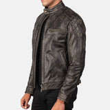 Distressed Brown Leather Jacket