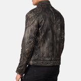 Distressed Brown Leather Jacket