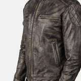 Distressed Brown Leather Jacket