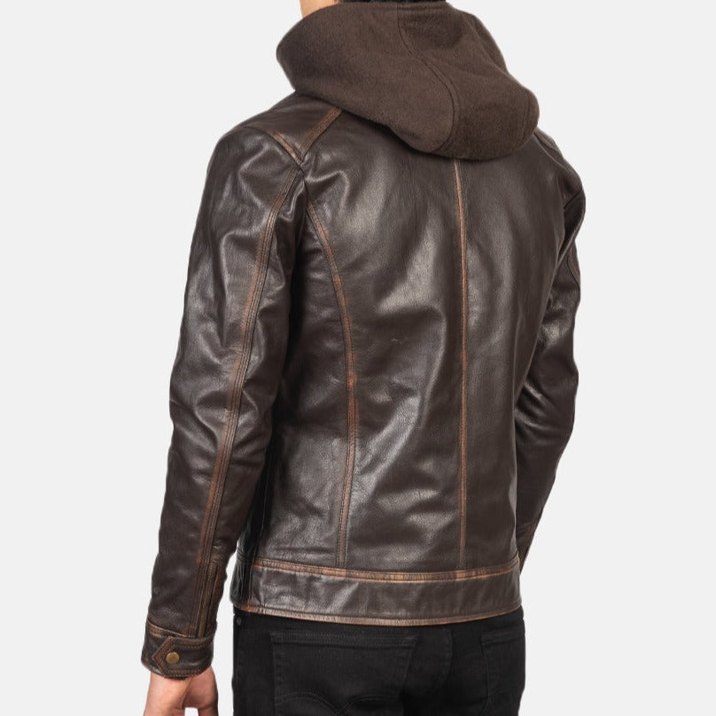 Brown Leather Biker Jacket