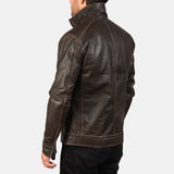 Brown Leather Biker Jacket