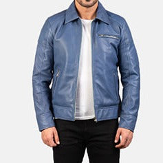 Blue Leather Jacket