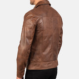 Brown Leather Biker Jacket