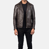 Brown Leather Biker Jacket