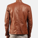 Brown Leather Biker Jacket