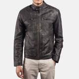  Brown Leather Biker Jacket