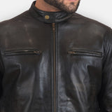  Black Leather Biker Jacket