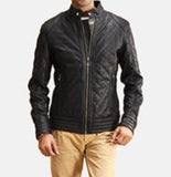 Quilted Black Leather Jacket 
