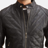 Quilted Black Leather Jacket 