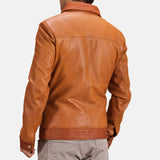  Tan Brown Leather Jacket