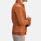  Tan Brown Leather Jacket