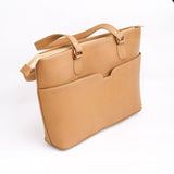 Women's Leather Tote Bag in French Beige
