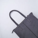 Graphite Grey Leather Tote Bag